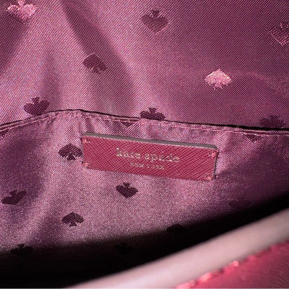 Kate Spade Leather Crosbody Purse Deep Burgundy Maroon - Picture 9 of 9